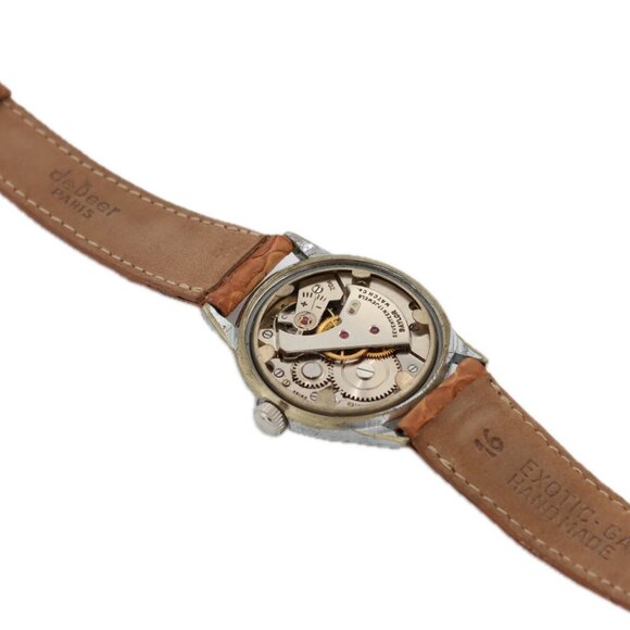 Vintage 30mm Baylor Bullseye 17 Jewel Men's Wristwatch AS 1107 Swiss Made Steel - Picture 5 of 5